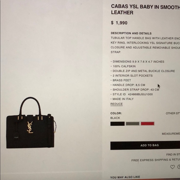 Yves Saint Laurent Baby Cabas bag- Black - Picture 5 of 5